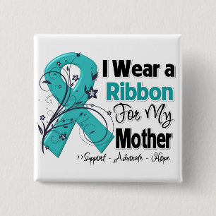 Mother - Ovarian Cancer Ribbon 2 Inch Square Button