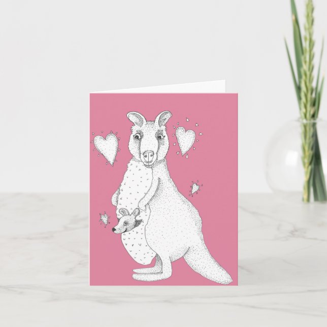 Mother Parent Kangaroo  Card (Front)