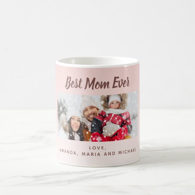 Mother photo blush pink coffee mug (Center)