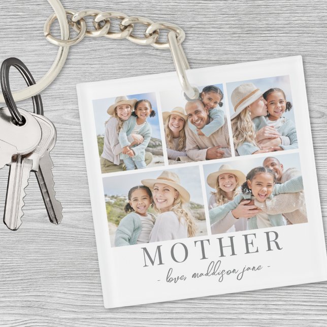 Mother Photo Collage Keychain (Mother Photo Collage Keychain)