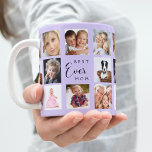 Mother photo collage lavender violet coffee mug<br><div class="desc">A gift for your mother,  celebrating her life with a collage of 14 photos.  Black text: Best Mom Ever. Personalize and use your own photos of her,  children,  husband,  pets,  friends. Trendy violet,  lavender coloured background. Perfect as a Mother's Day gift,  for birthdays and Christmas.</div>
