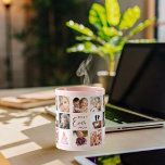 Mother photo collage pink peach mug<br><div class="desc">A gift for your mother, celebrating her life with a collage of 14 photos. Black text: Best Mom Ever. Personalize and use your own photos of her, children, husband, pets, friends. Elegant pink, peach coloured background. Perfect as a Mother's Day gift, for birthdays and Christmas.</div>