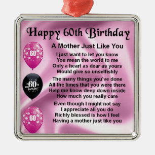 Mother Poem - 60th Birthday Metal Ornament