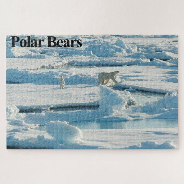 Mother Polar Bear and Cub Jigsaw Puzzle (Horizontal)