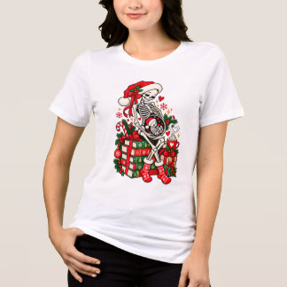 Mother Pregnancy Announcement Skeleton Christmas Tri-Blend Shirt