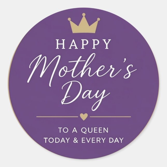 Mother Queen Classic Round Sticker (Front)