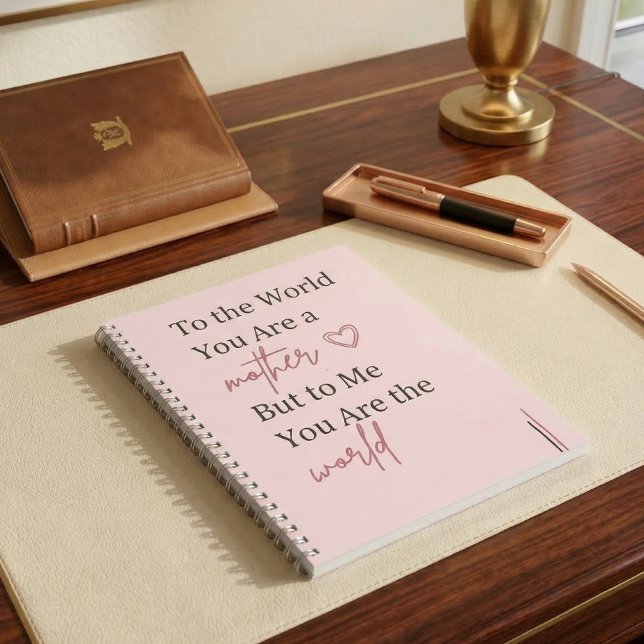 Mother Quote Typography Pink Notebook (Elegant Mother's Day notebook gift)