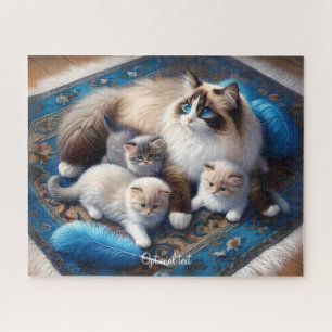 Mother Ragdoll Cat and Kittens Jigsaw Puzzle