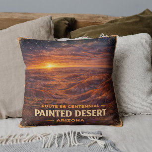 Mother Road Centennial Painted Desert Twilight Throw Pillow