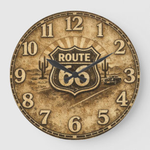 Mother Road Desert Sunset Timepiece Large Clock