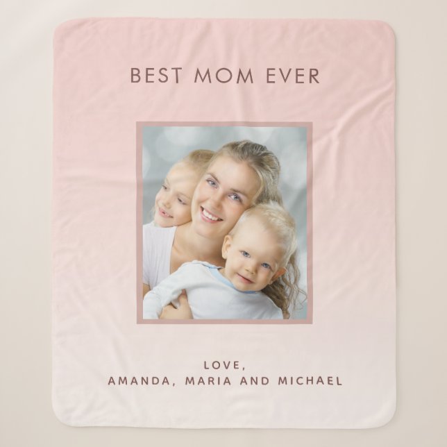 Mother rose gold photo sherpa blanket (Front)
