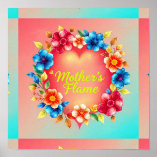 Mother’s Bold Heart Flame Poster