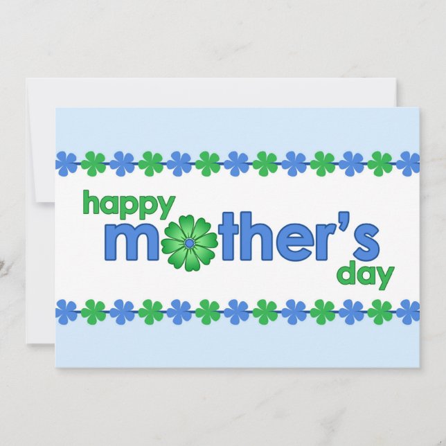 Mother’s Day Blue Spring Flowers Invitation (Front)
