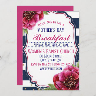 Mother’s Day Breakfast Invitation Flat Card