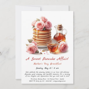Mother’s Day Breakfast Invitation – Pancakes Roses