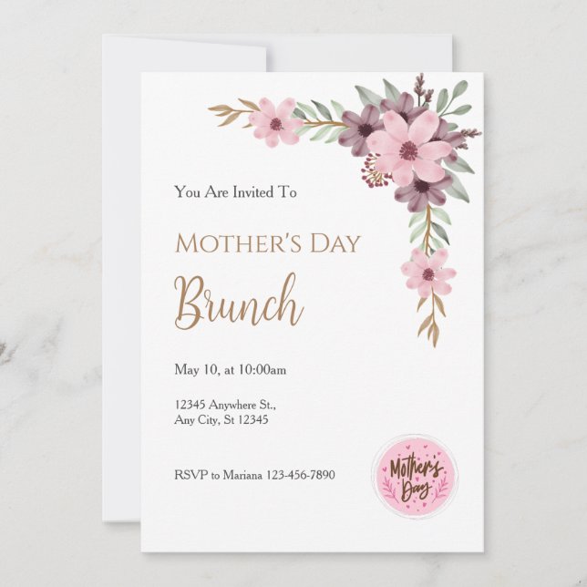 Mother´s Day Brunch Invitation (Front)