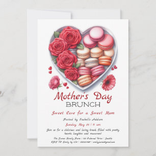 Mother’s Day Brunch Invitation   Heart Macaron 