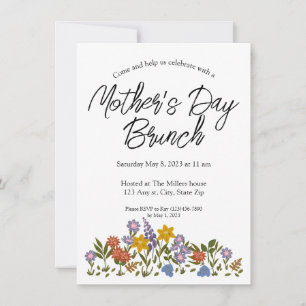 Mother’s Day brunch invitation with flowers 