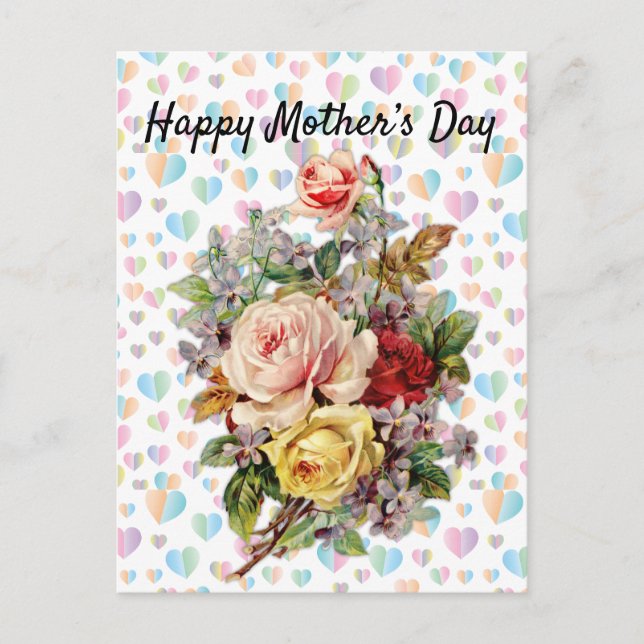 Mother’s Day Design Floral Elegant Postcard (Front)