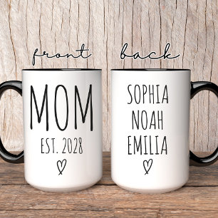 Mother’s Day   Elegant Script Mommy Custom Names Mug