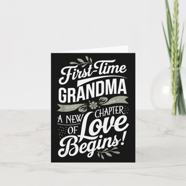 Mother’s Day First Time Grandma Cute New Granhild  Card (Front)