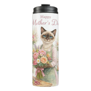 Mother’s Day Florist Cat  Thermal Tumbler