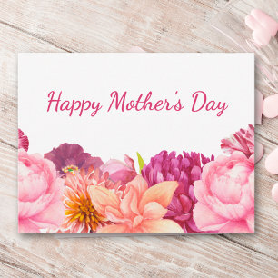 Mother’s Day for Grandma Pink Peony Modern Holiday Postcard