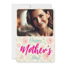 Mother’s Day Gift Floral Holiday Card Custom Photo