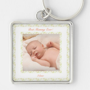 Mother’s Day Green Best Mummy Mum Ever Photo Gift Keychain