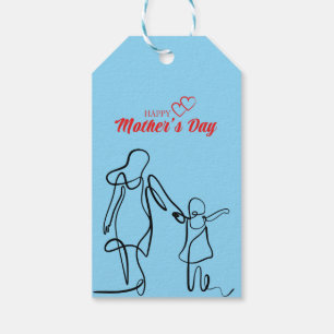 Mother’s Day Line Art Pillow – Mom & Child Love Gift Tags
