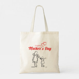 Mother’s Day Line Art Pillow – Mom & Child Love Tote Bag