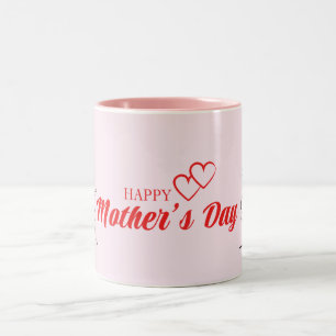 Mother’s Day Line Art Pillow – Mom & Child Love  Two-Tone Coffee Mug