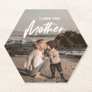 Mother’s Day   Modern Minimalist Photo Gift Paper Coaster