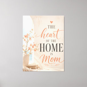 Mother’s Day Mom Quote Floral Canvas Wall Art