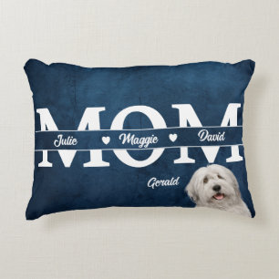 Mother’s Day Personalized three names plus dog Accent Pillow