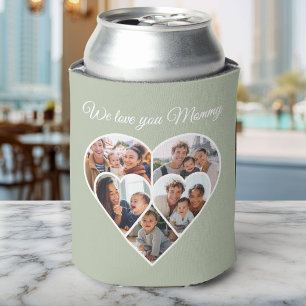 Mother’s Day Photo Collage Heart Family Picture  Can Cooler
