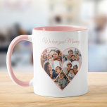 Mother’s Day Photo Collage Heart Family Picture  Mug<br><div class="desc">This personalized Mother’s Day mug is designed to make Mom smile every morning. The mug features a romantic heart-shaped collage filled with family photos and a soft “We love you Mommy” style message, creating a warm and sentimental keepsake. It’s a beautiful gift for Mother’s Day, birthdays, Christmas, or any occasion...</div>