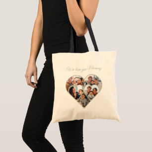 Mother’s Day Photo Collage Heart Family Picture Tote Bag