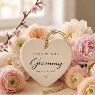 Mother’s Day Pregnancy Reveal Gift for Grammy Ceramic Ornament