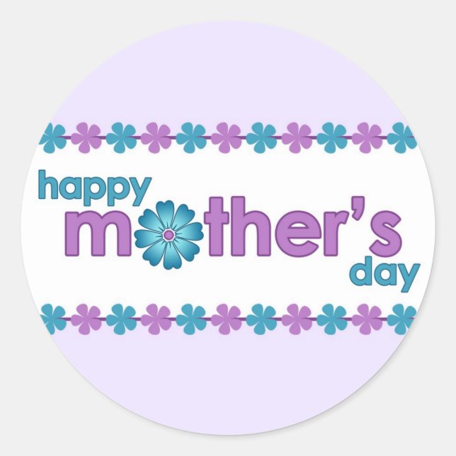 Mother’s Day Purple Spring Flowers Sticker (Front)