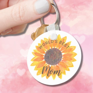 Mother’s Day Sunflower World’s Best Mom Keychain