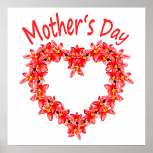 Mother’s Day - Tulip Heart - Illustration    Poster