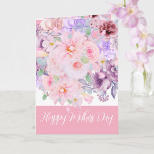 Mother’s Day Watercolor Vibrant Floral Bouquet  Card