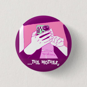 Mother’s Mobile Hands Magenta Mint White  1 Inch Round Button