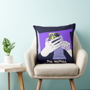 Mother’s Mobile Hands Violet Avocado  Throw Pillow