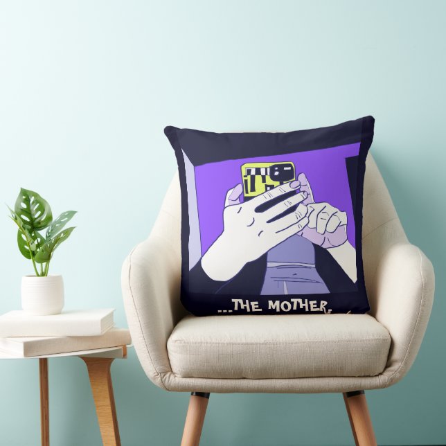Mother’s Mobile Hands Violet Avocado  Throw Pillow (Chair)