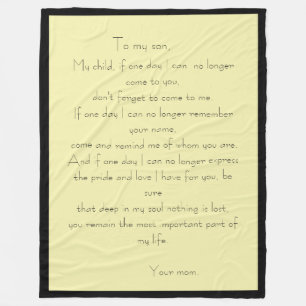 Mother/son love message fleece blanket