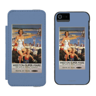 Mother & Son on Beach Railway Poster Incipio Watson™ iPhone 5 Wallet Case