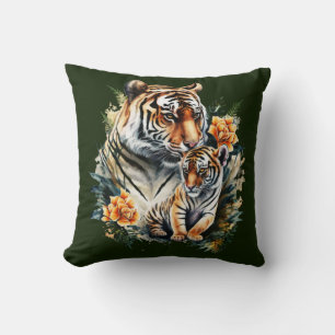 Mother Tiger with her Cub Pillow