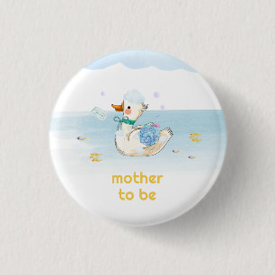 Mother To Be Bath Time Little Duck Baby Shower  1 Inch Round Button
